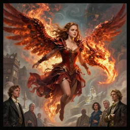 giant flying fire breathing emma watson, medium shot, disney concept artists, blunt borders, rule of thirds, by jaime jones, tom bagshaw, lawrence alma - tadema, greg rutkowski, helmut newton, artgem, fantasy art, intricate, elegant, highly detailed, 8 k, digital painting, sharp focus, mythological, ultra realistic, cinematic lighting, maximalist, hyperrealist
