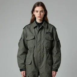 an octane render 1 9 9 8 fashion photography portrait of a russian girl detailed features wearing a cargo pilot suit designed by balenciaga by norman rockwell and