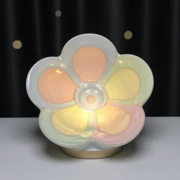 pot study shino yayoi kintsugi ceramic with bold innovative floral organic shape, pastel colors, individual piece, black curtain background, lacquer, carved lacquer, bokeh, essence, tiny, nightlight, studio lighting, hard lighting