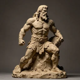 a clay sculpture of conan the barbarian by Rodin