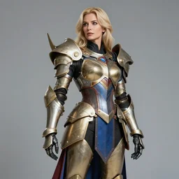 studio portrait of lawful good colorful female holy mecha paladin absurdly beautiful, elegant, mature blonde gravure idol looking left, ultrafine hyperrealistic detailed face illustration by kim jung gi, highly detailed faces, intricate linework, sharp focus, bright colors, matte, octopath traveler, unreal engine 5 highly rendered, global illumination, radiant light, intricate environment