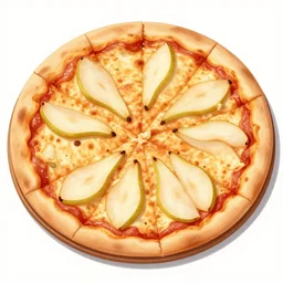 pizza with pear slices