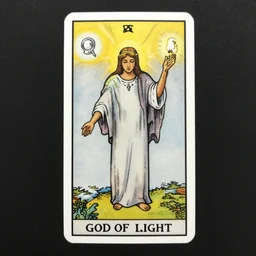 god of light tarot card, extremely detailed, sharp focus, wide view, full body shot, smooth, digital illustration, by james jean, by rossdraws, frank franzzeta, mcbess, sakimichan