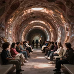 all i feel is euphoria in the dmt waiting room tunnel, i feel connected to the entire room; artstation