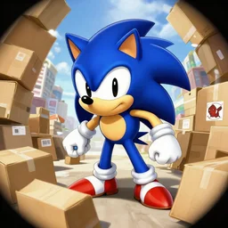 sonic the hedgehog stealing packages fish eye