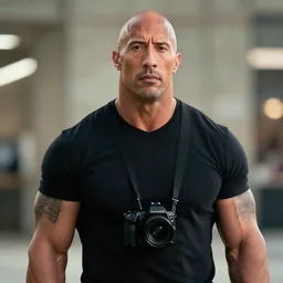 a portrait of dwayne johnson in the matrix, clear focus, bokeh effect, high res, hasselblad, dslr, professional, cinematic