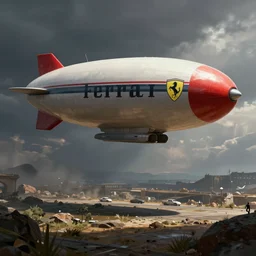concept art ferrari airship, artstation