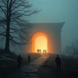 strange portal discovered, andreas achenbach, artgerm, mikko lagerstedt, zack snyder, tokujin yoshioka