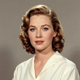 “Emily Blunt portrait, color vintage magazine illustration 1950”
