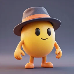 a bean character wearimg a hat, game character, 3 d shading, realism, photorealism, octane render, trending on artstation, unreal engine, volumetric lighting
