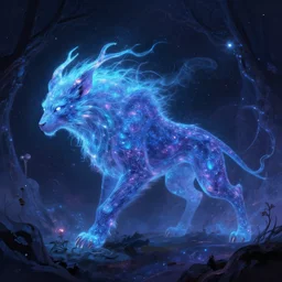 an astral beast moving through the dreamworld, digital art, greg rutkowski