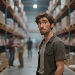 sci - fi warehouse, indoor. len blur background bokeh. art by ismail inceoglu, filip hodas, and pixar.