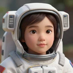 astronaut, flawless symmetrical pretty cute face, clash of clans, 8 k, shallow depth of field, intricate detail, 3 d render,