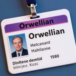 orwellian id card, ultra realistic, detailed, ambient lighting, vibrant colors, hyper realistic, minimalist art style, artstation, featured on z brush, 3 5 mm film grain