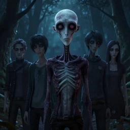 a creepy portrait of slenderman. forest. night. character design by cory loftis, fenghua zhong, ryohei hase, ismail inceoglu and ruan jia. volumetric light, detailed, rendered in octane