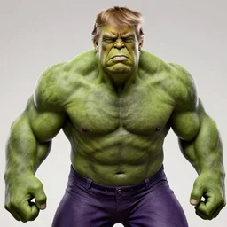 photorealistic hulk with donald trump's face