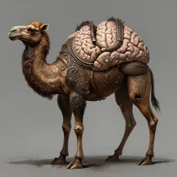 anthropomorphic torus brain in edgy darkiron camel, intricate, elegant, highly detailed animal monster, digital painting, artstation, concept art, smooth, sharp focus, illustration, art by artgerm, dwayne barlowe, trending on artstation and greg rutkowski and alphonse mucha, 8 k
