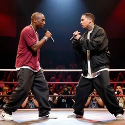 tupac shakur and eminem on a versus rap battle, 8 k uhd