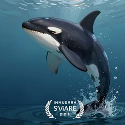 a person transforming into and orca pooltoy, hd, drawing, digital art