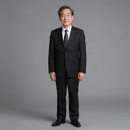 full length body shot of 2 0 0 3 john lasseter wearing a black suit and necktie and black shoes sitting in a bookstore at a round table. there are books being displayed on the table