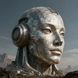 a large sci fi headress made of panels