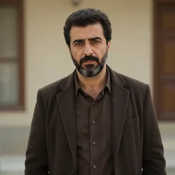 Medium shot of a typical character in the style of ismail inceoglu