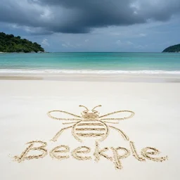 a beautiful photo of sea in thailand with white sand art by beeple and greg rutkowski