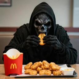 the grim reaper eating mcnuggets