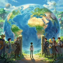 the entrance to inner earth at the center of a the flat earth, epic digital fantasy style beeple, by thomas kinkade hearstone league of legends dofus overwatch concept art, style of makoto shinkai, xision, james jean and peter mohrbacher, studio ghibli, artgerm, karol bak, dan mumford global illumination rtx bi