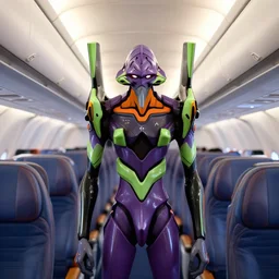 rei _ ayanami evangelion, high detail airplane cabin, symmetrical, pilot, evangelion