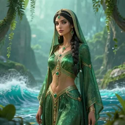 🍃 🌊 goddess of love iraqi, style artstation, style greg rutkowsk, octane render, unreal engine 6, epic game graphics, fantasy, cyberpunk, conceptual art, ray tracing