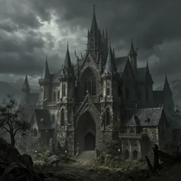 beautifully done concept art of an old medieval mystic town : : art by jakub rebelka : : dramatic mood, overcast mood, dark fantasy environment : : trending on artstation, unreal engine, digital art