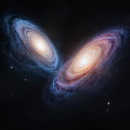 two galaxies drifting into eachother, Greg Rutkowski, ArtStation, CGSociety, Unreal Engine