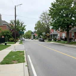 A realistic photo of Toronto, Greenwood Avenue, Glebeholm Blvd road.