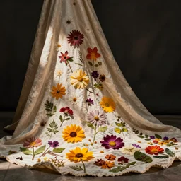 pressed flowers drapped with robes