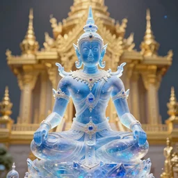 translucent astral guardian, hindu blue thai god, golden hyperspace palace, wadim kashin, artgerm, xf iq 4, f / 1. 4, iso 2 0 0, 1 / 1 6 0 s, 8 k, raw, featured in artstation, octane render, cinematic, elegant, intricate, 8 k