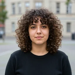 nadine, a autistic woman, 23 years, from leipzig, photgraphy, curled hair,