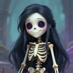 cute smiling skeleton girl, beautiful, fantasy art, by Artgerm
