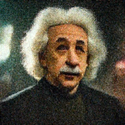 'Albert Einstein' as (Batman) in Gears of War, splash art, movie still, detailed face, cinematic lighting, dramatic, octane render, long lens, shallow depth of field, bokeh, anamorphic lens flare, 8k, hyper detailed, 35mm film grain