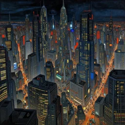 view of a crowded cyberpunk city at night painted by hieronymus bosch, highly detailed, intricate, cyberpunk, colourful, night time, art by hieronymus bosch