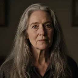 portrait of a gentle and wise woman with long hairs in alan lee and marc simonetti and emil melmoth style  , cinematic lighting