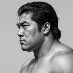 hyperdetailed profile portrait of a realistic street fighter sumo e honda, grayscale, by greg rutkowski, highly detailed, digital painting, artstation, smooth, sharp focus illustration, artstation hq. intricate, elegant. art by wlop and artgerm and ayami kojima. dan mumford, tomokazu matsuyama, takato yamamoto