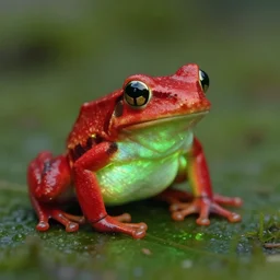 glowing red frog