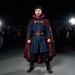 pierce brosnan cosplaying as doctor strange, wide angle, full length, dragoncon, flash photography, 3 5 mm, f / 2. 8