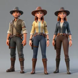 christin hendricks as horseman characters, 3 d render, blender,