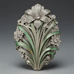 hyperrealistic botanical artnouveau complicated constructional artnouveau patterned rene lalique jewelry