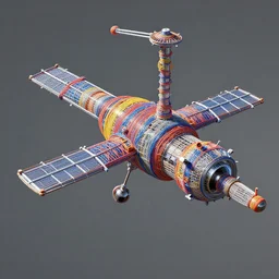 a space station made of rubberbands