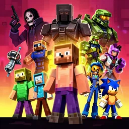 minecraft, cyberpunk, left 4 dead, dying light, forza, halo, gears of War, terraria, sonic, pokemon, portal, ark survival, resident evil, elden ring, borderlands, rayman, Overwatch, call of duty, Trending on Artstation, Hiroaki Tsutsumi style