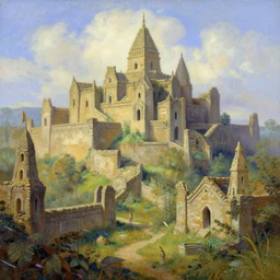 Forgotten ancient city, painted by Thomas Kinkade