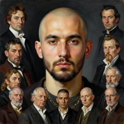 bald kazakh guy with a short beard, painted by ruan jia, raymond swanland, lawrence alma tadema, zdzislaw beksinski, norman rockwell, jack kirby, tom lovell, alex malveda, greg staples